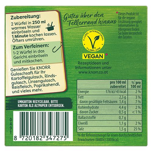 Produktbild von Knorr, Gulasch Saft Würfel