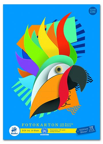 Produktbild von Edition Dürer, Fotokartonblock A4 10 Farben sortiert 10 Blatt