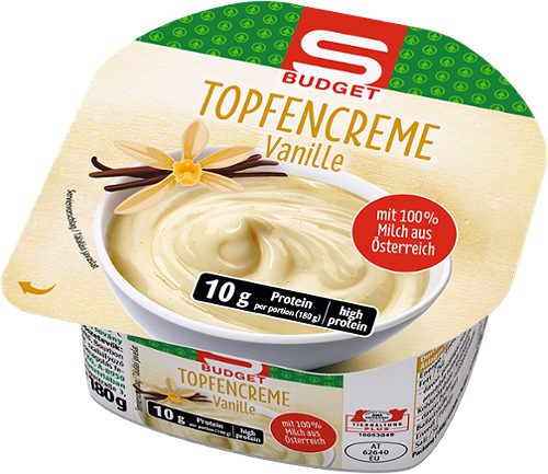 Produktbild von S-BUDGET, Topfencreme Vanille