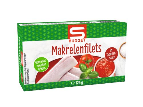 Produktbild von S-BUDGET, Makrelen-Filets in Tomatensauce