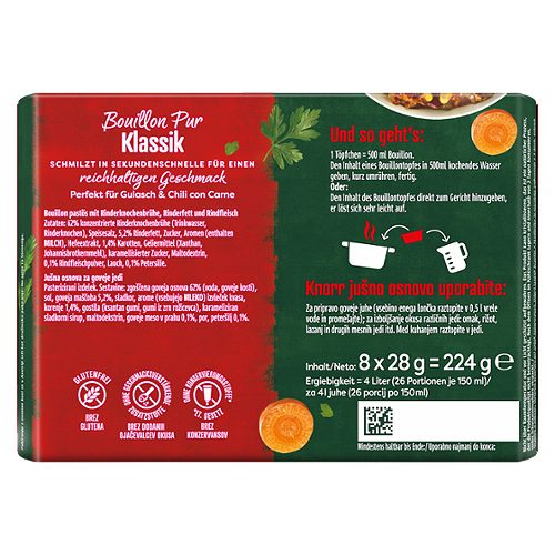 Produktbild von Knorr, Bouillon Pur Klassik Family Pack 8x28g