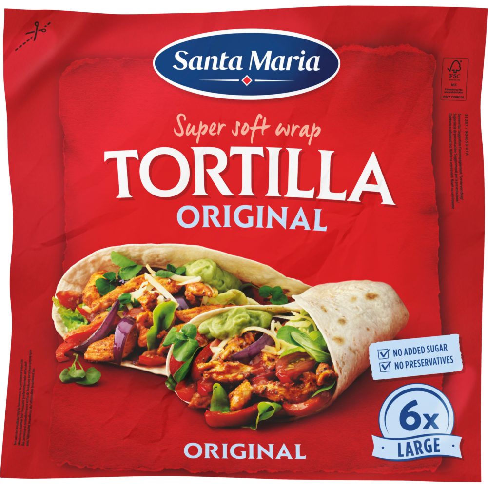 Santa Maria Tex Mex Original Wrap Tortilla Large Size 6 Stück 371 G