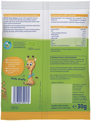 Produktbild von Hipp, Bio Hirse Stangen