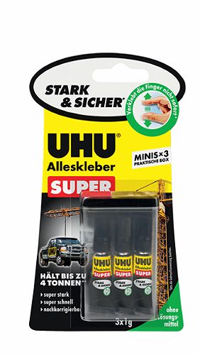 Produktbild von UHU, Alleskleber Super ohne Lösungsmittel 3 x 1 g