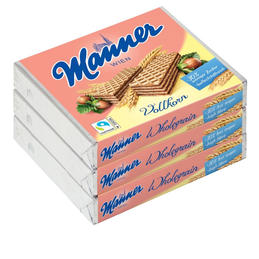 Manner Neapolitaner Vollkorn 3 X 75g 225 G