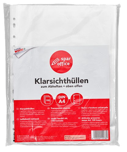 Produktbild von SPAR office, Klarsichthüllen A4 100 Stück
