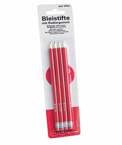 Produktbild von SPAR office, Bleistifte Stärke HB 4 Stück