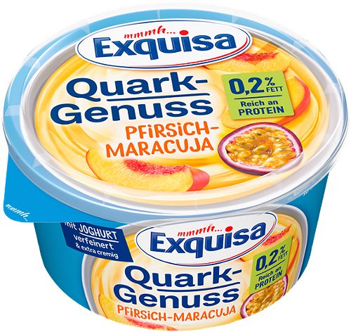 Produktbild von Exquisa Quark Genuss, Quark-Genuss Pfirsich-Maracuja