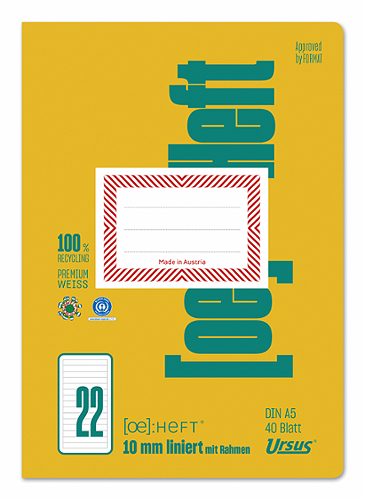 Produktbild von Ursus OE, Heft OE.22 A5, liniert, mit Rahmen 40 Blatt