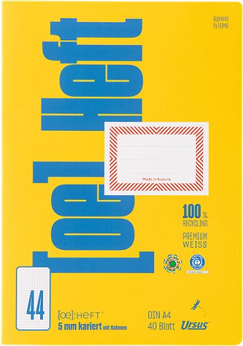 Produktbild von Ursus OE, Heft OE.44 A4, kariert, mit Rahmen, 40 Blatt