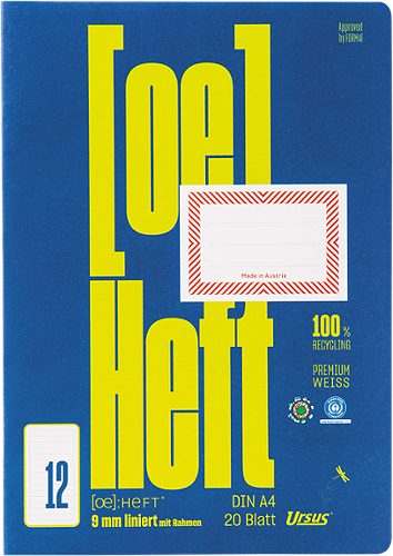 Produktbild von Ursus OE, Heft OE.12 A4, liniert, mit Rahmen, 20 Blatt