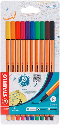 Produktbild von STABILO, Fineliner Point 88 10 Farben