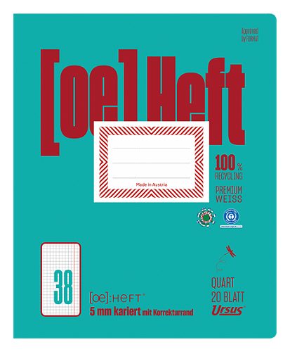 Produktbild von Ursus OE, Heft OE.38 Quart, kariert mit KR 20 Blatt