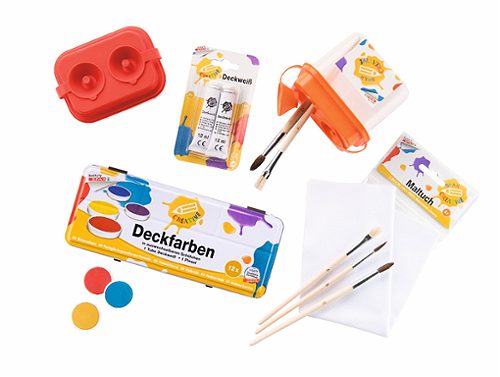 Produktbild von SPAR CREATIVE, Wasserfarben inkl. Pinsel und Deckweiß 12 Farben