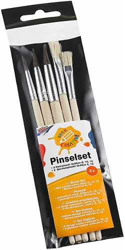 Produktbild von SPAR CREATIVE, Pinselset 5-teilig Haar- und Borstenpinsel
