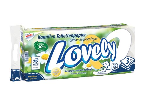 Produktbild von Lovely, Kamillen Toilettenpapier 3-lagig 10 Rollen