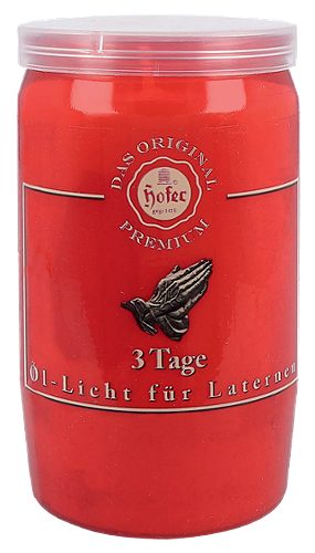Produktbild von Hofer, Grabkerze 3 Tage Premium rot 100% Pflanzenöl