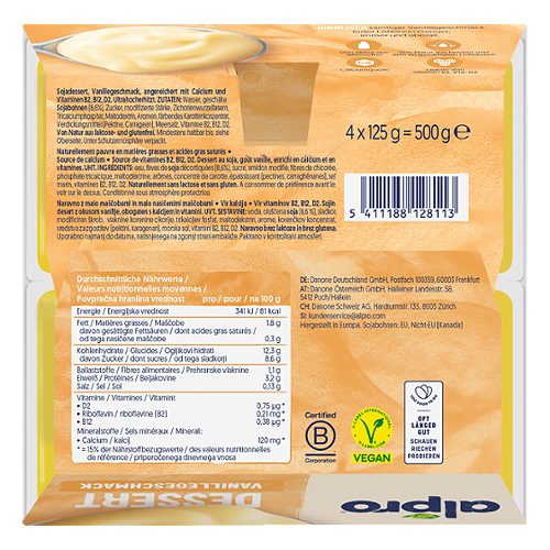 Produktbild von Alpro, Sojadessert Vanille 4x125g
