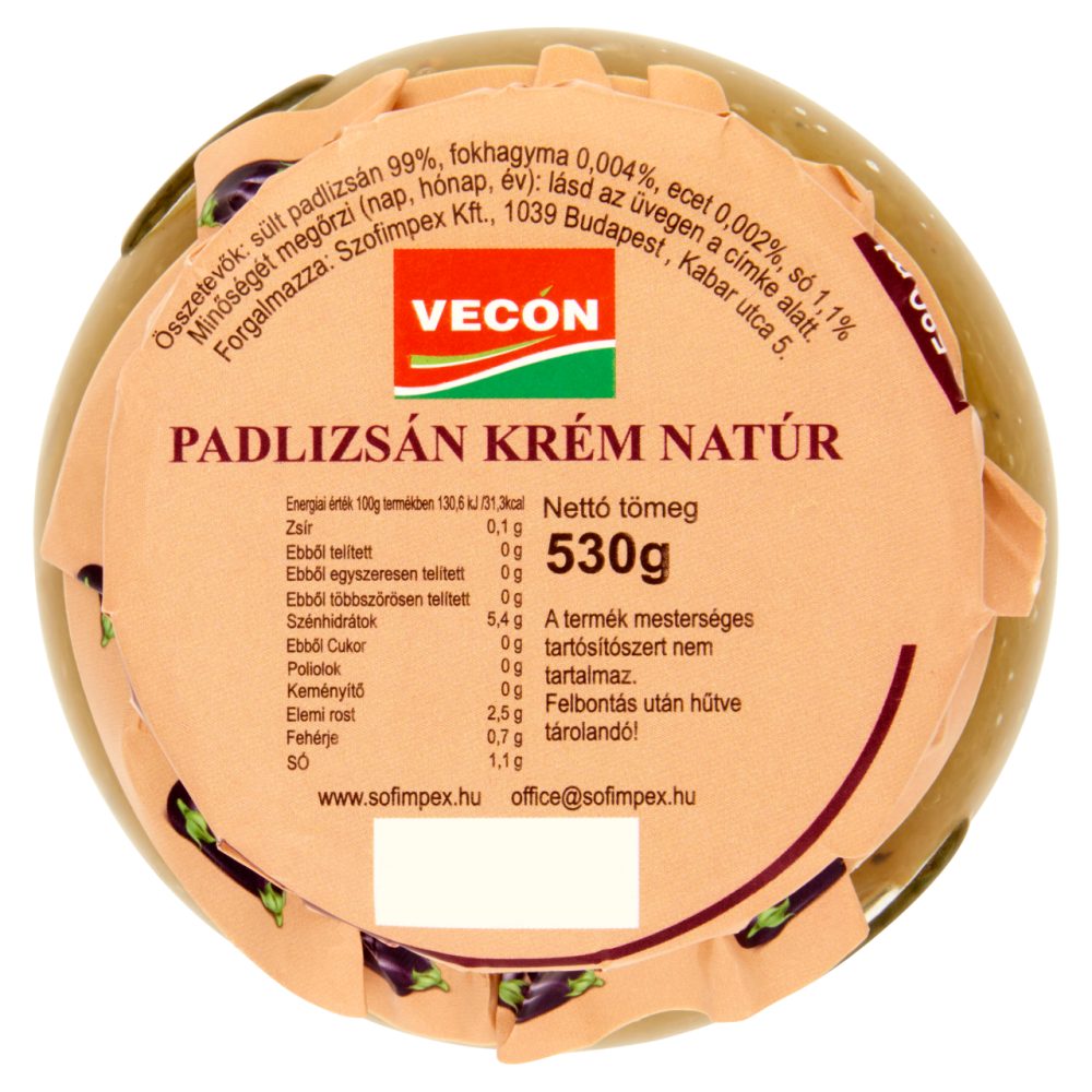 VECON PADLIZSÁNKRÉM NATUR 530G