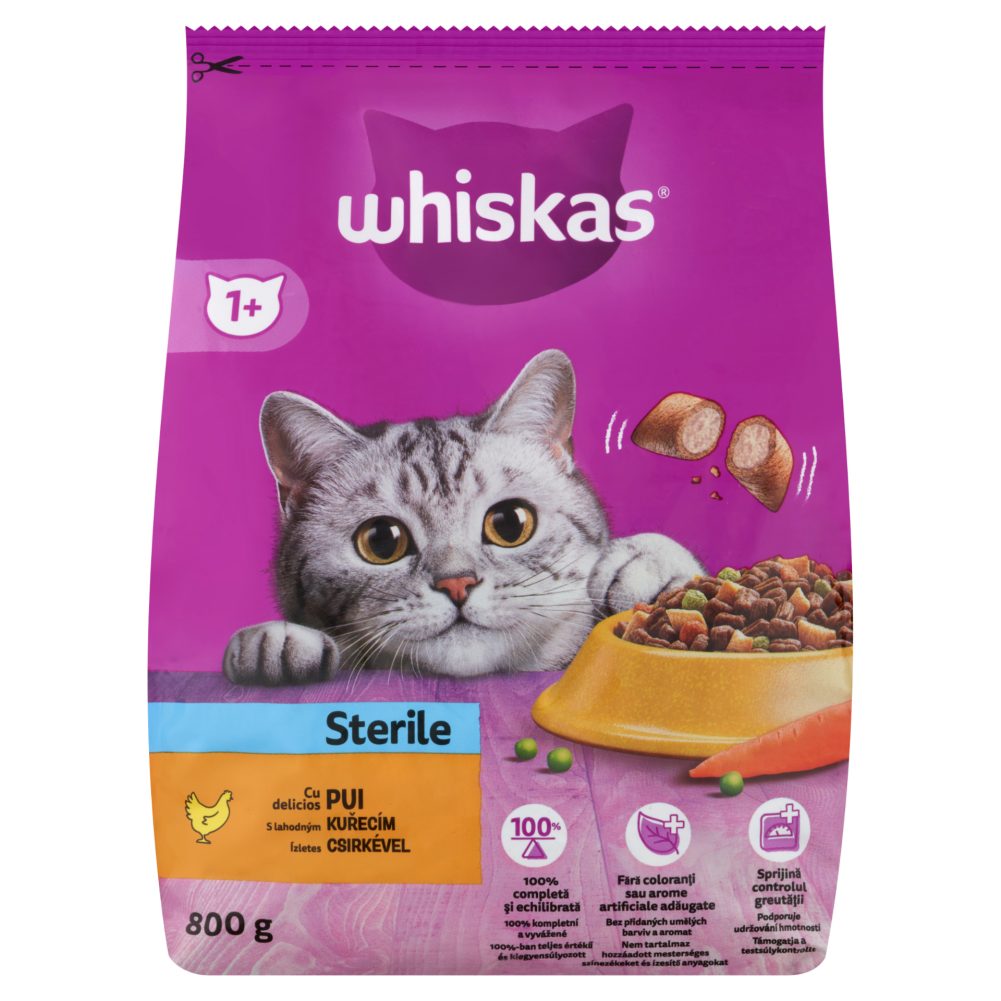 WHISKAS STERILCAT CSIRKE 800G