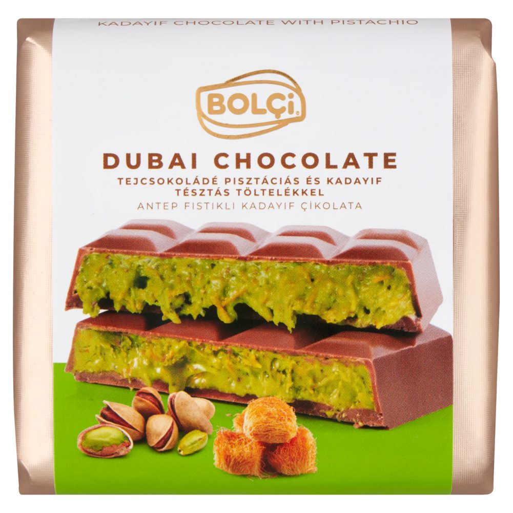 Bolçi Dubai Chocolate tejcsokoládé pisztáciás és kadayif tésztás ...