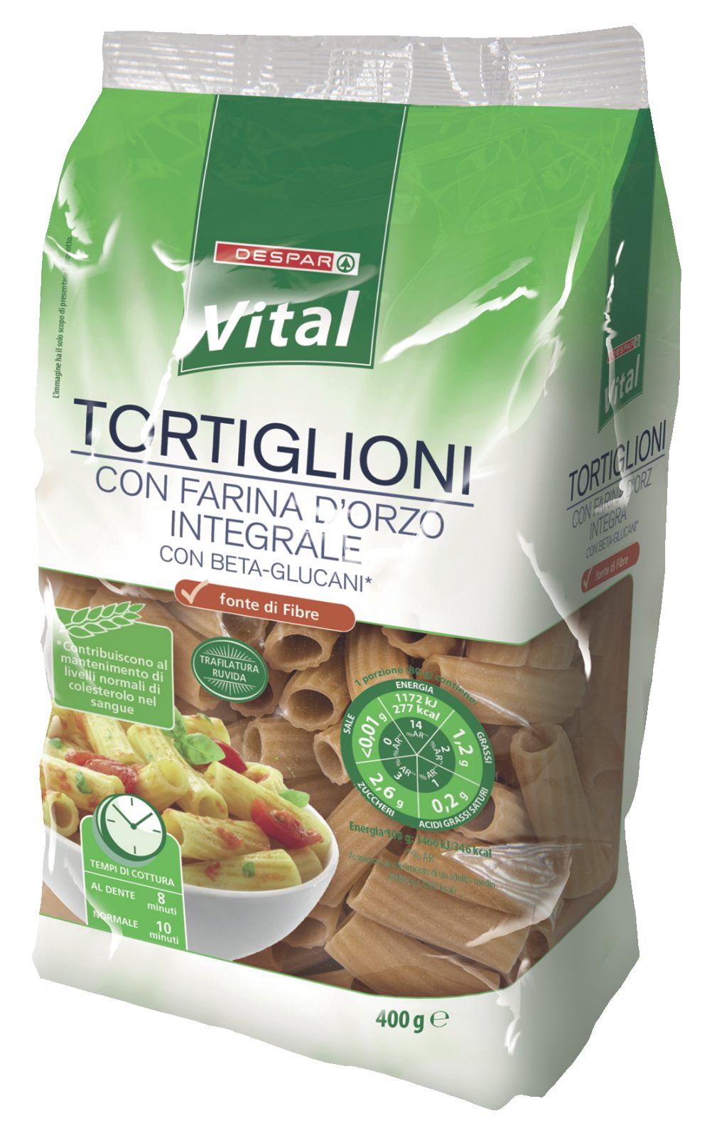 Pasta con farina d'orzo integrale Tortiglioni