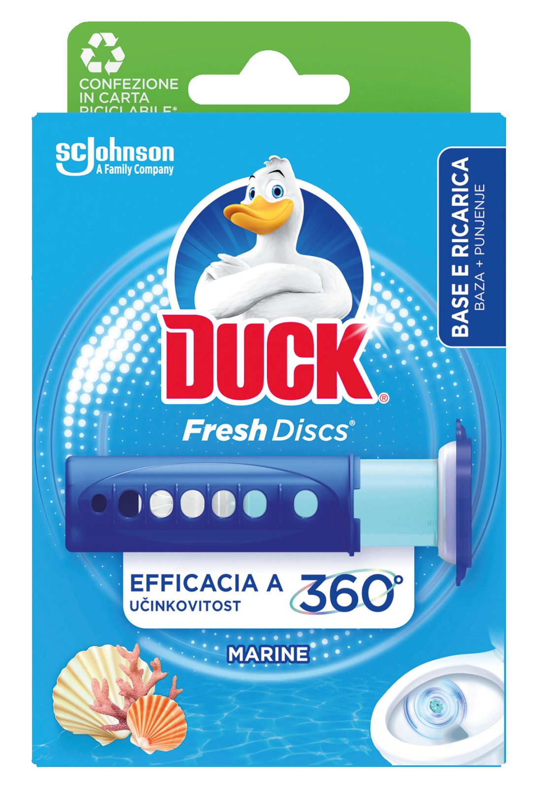 Fresh Discs - Base per Dischi Gel Igienizzanti WC, Fragranza Marine