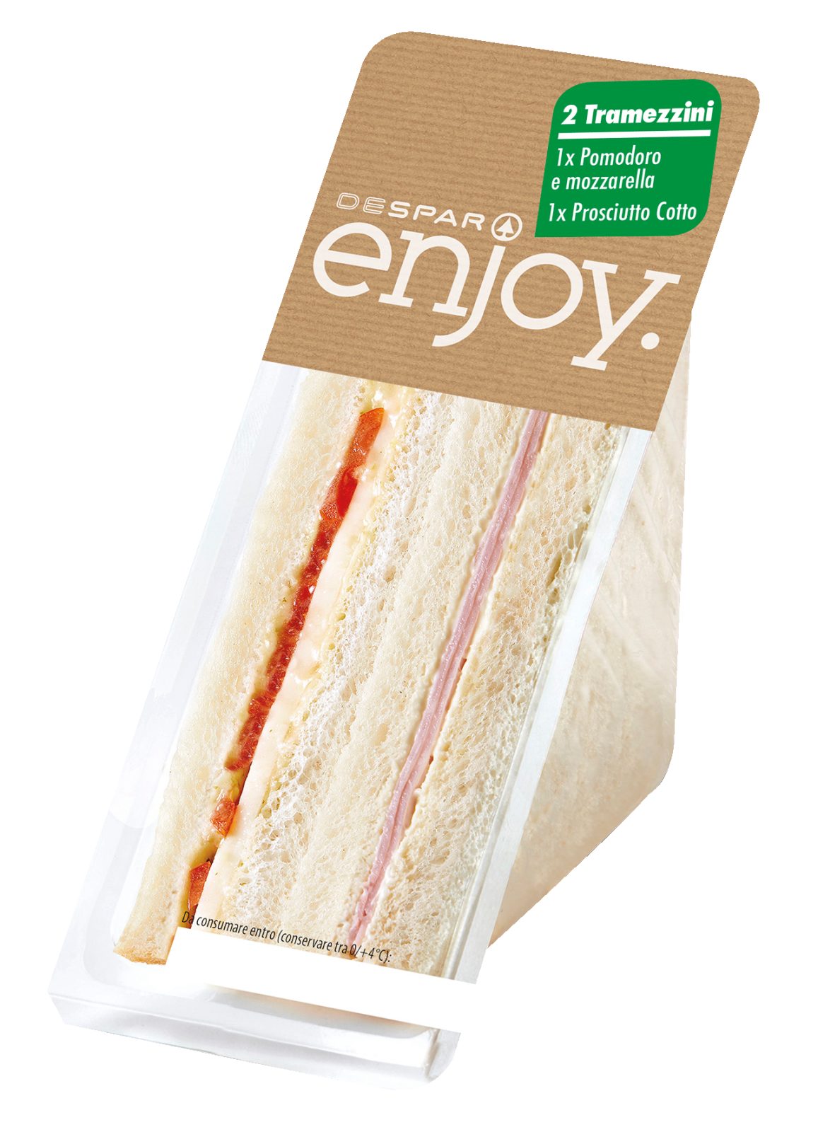 Tramezzini Pomodoro e  Mozzarella, Prosciutto Cotto
