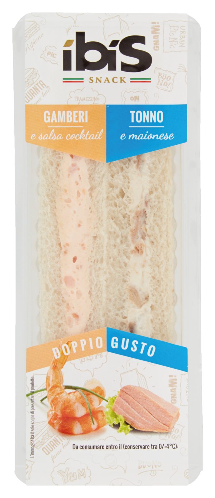 Snack Doppio Gusto Gamberi e salsa cocktail - Tonno e maionese 