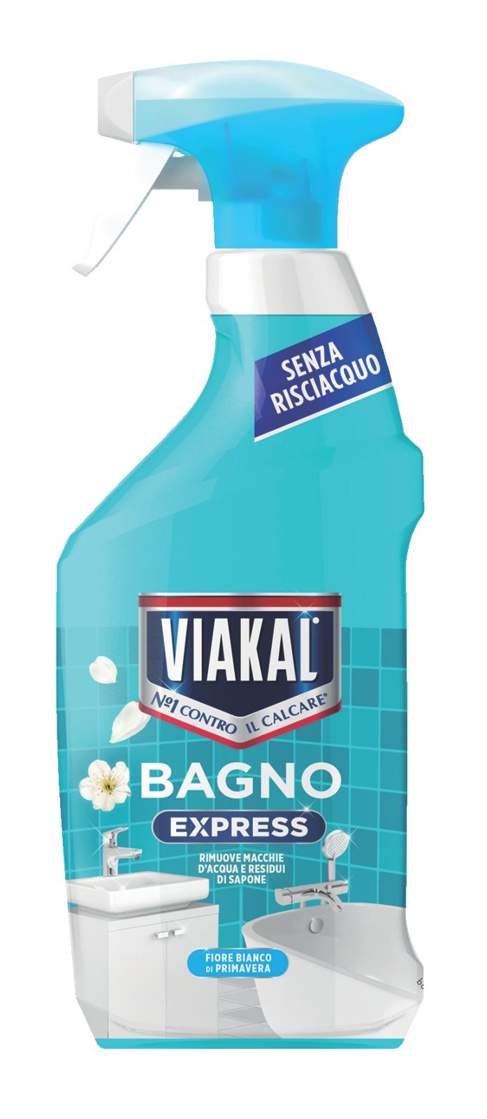 Weißer Frühlingsblumen-Spray-Badreiniger