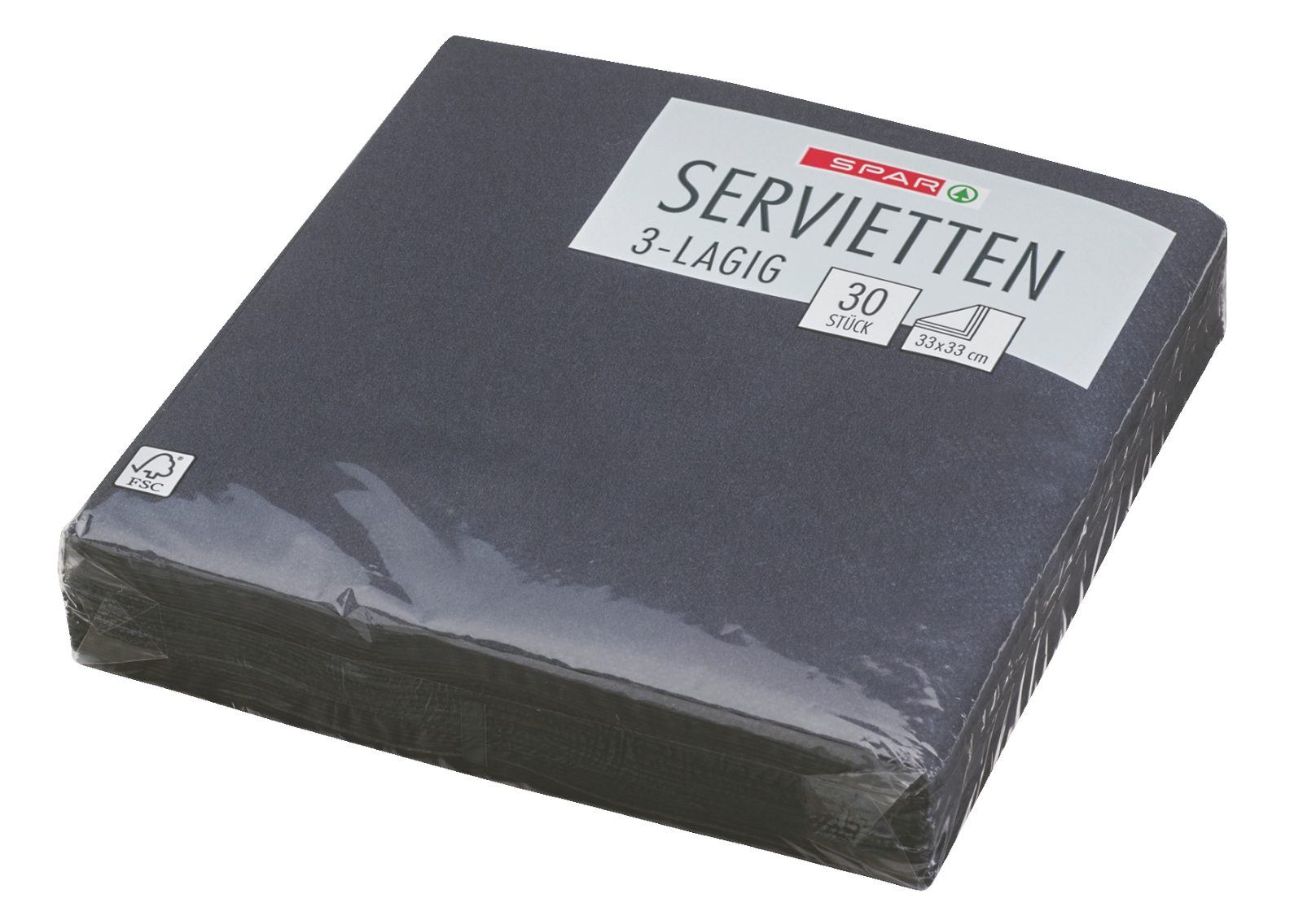 Tovaglioli 33x33 3 veli neri