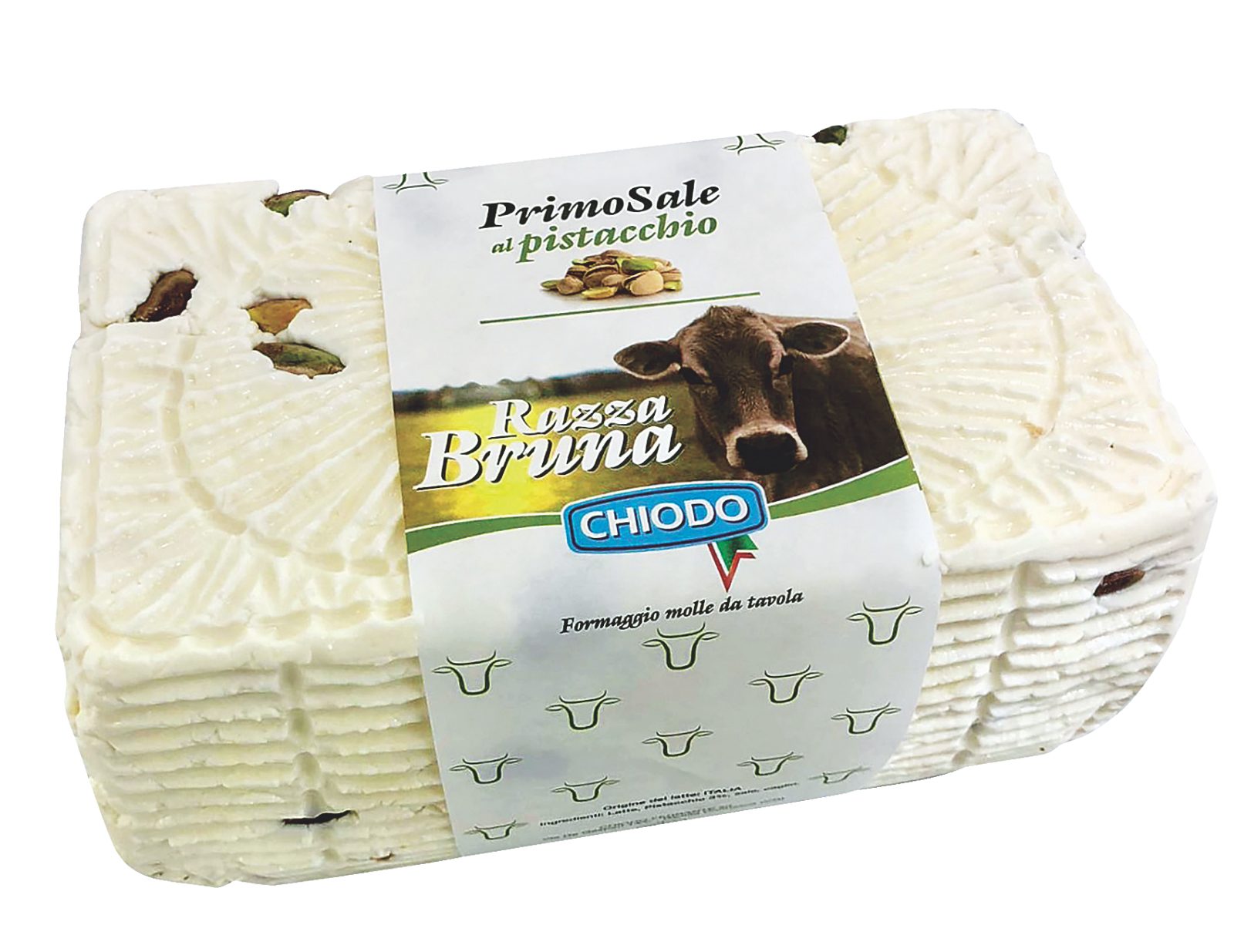 Käse Primo Sale mit Pistazien, Milch von Bruna-Kühen