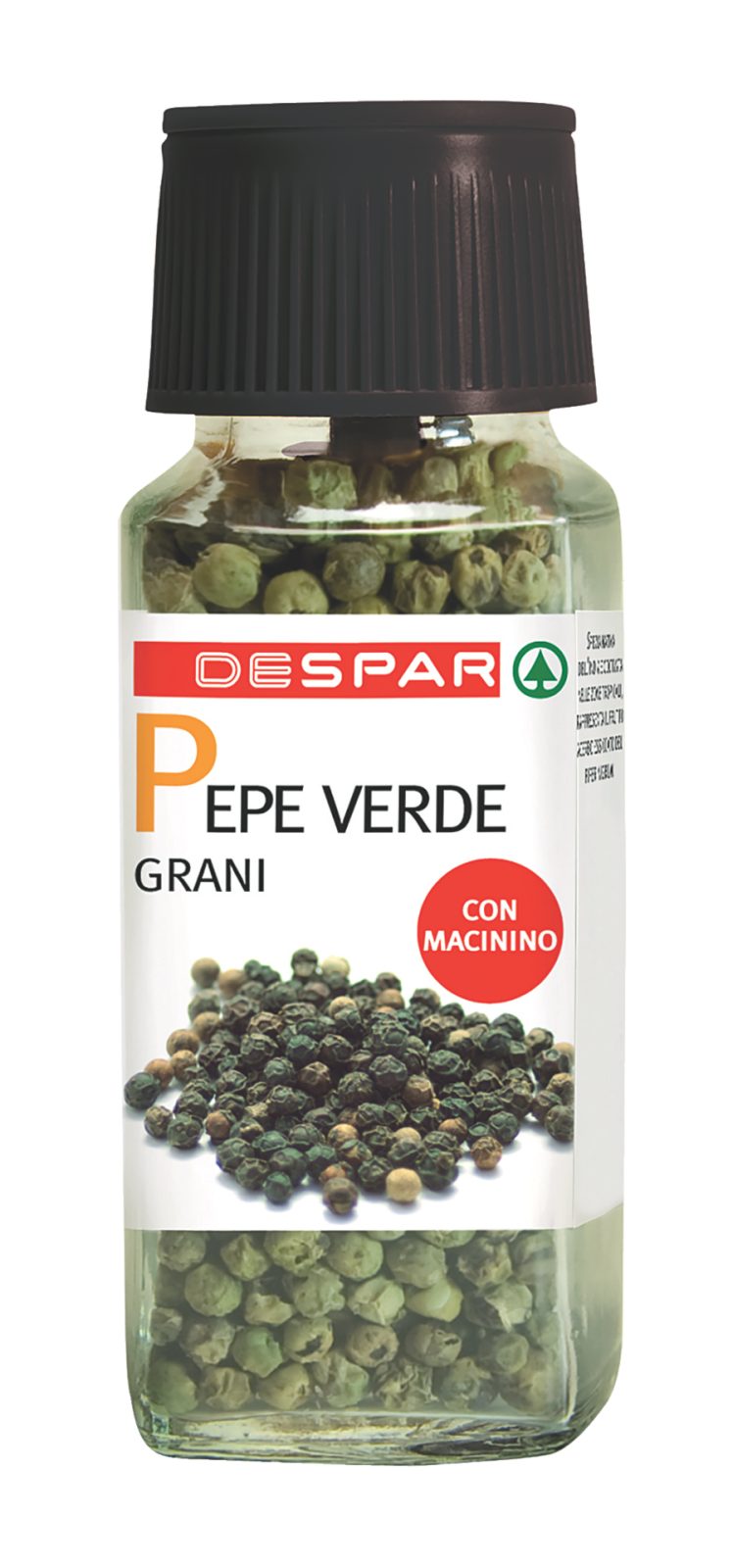 Grüner Pfeffer mit Mühle