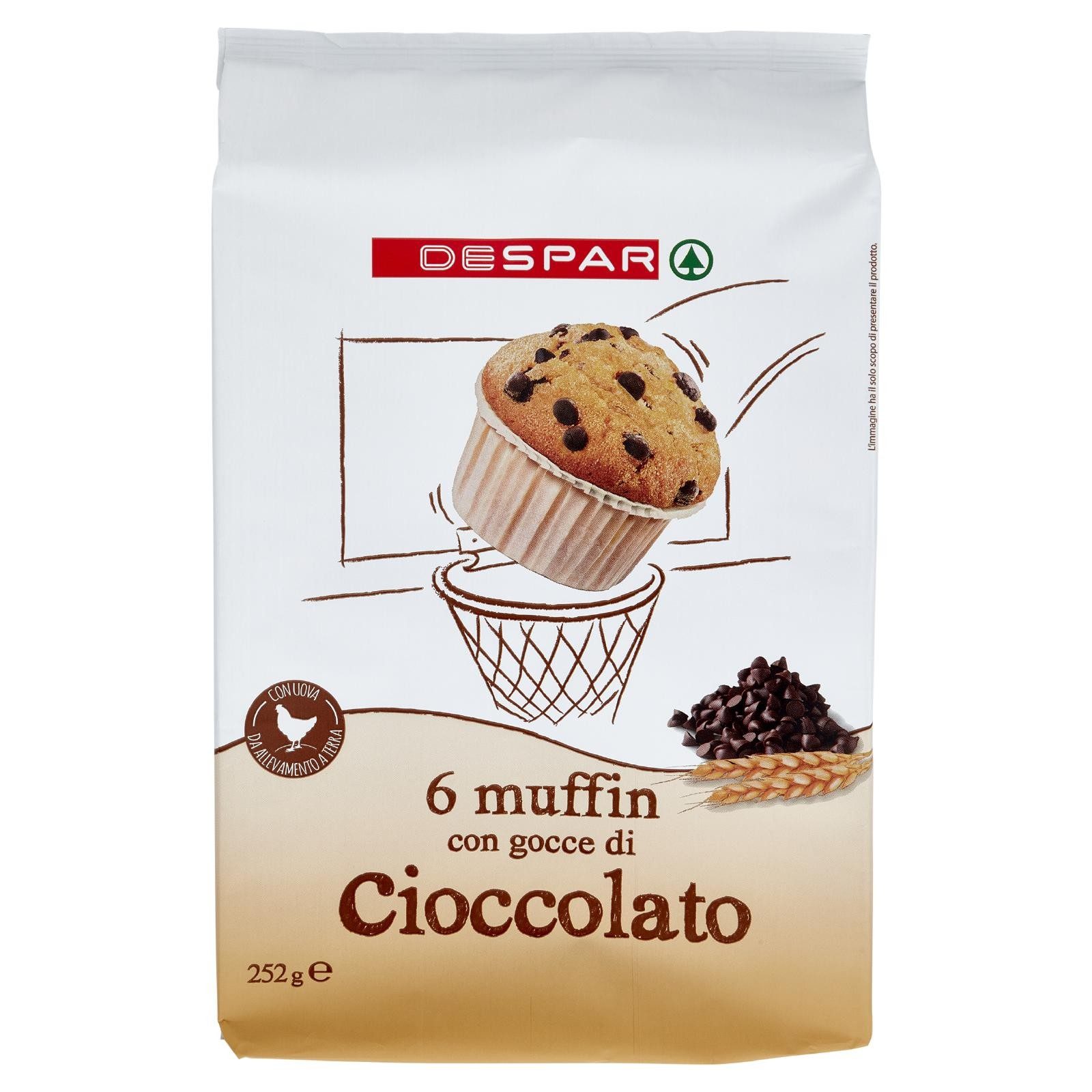 6 Muffin con gocce di Cioccolato