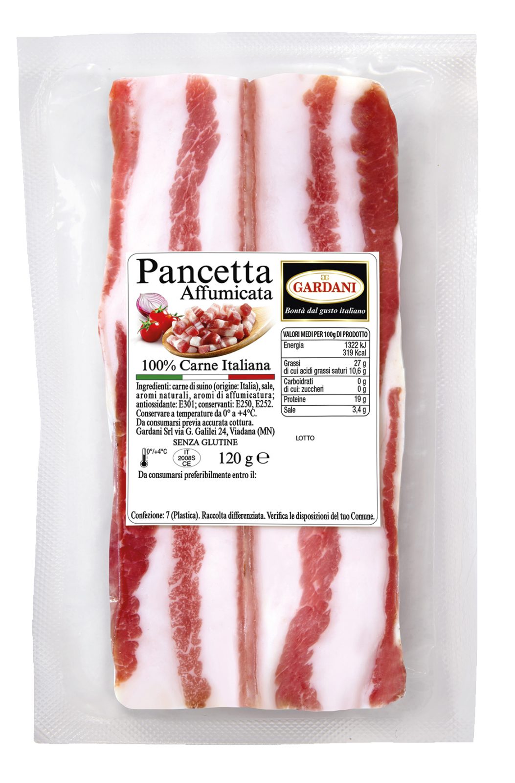 Pancetta affumicata a fette