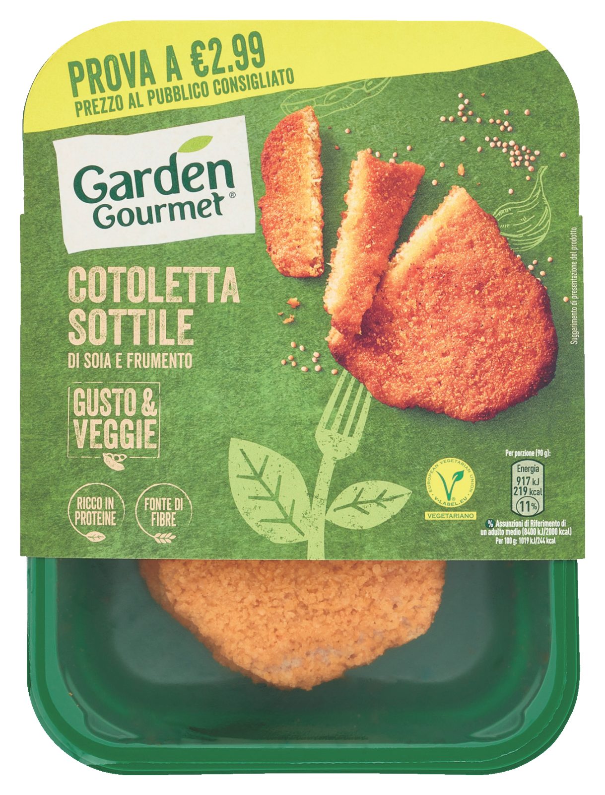 Dünnes Schnitzel aus Soja und Getreide