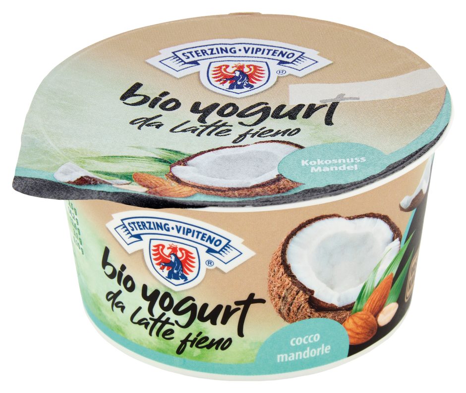 Yogurt biologico da latte fieno cocco mandorle