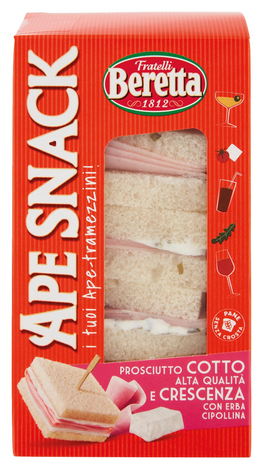 Ape Snack Prosciutto Cotto Alta Qualità e Crescenza