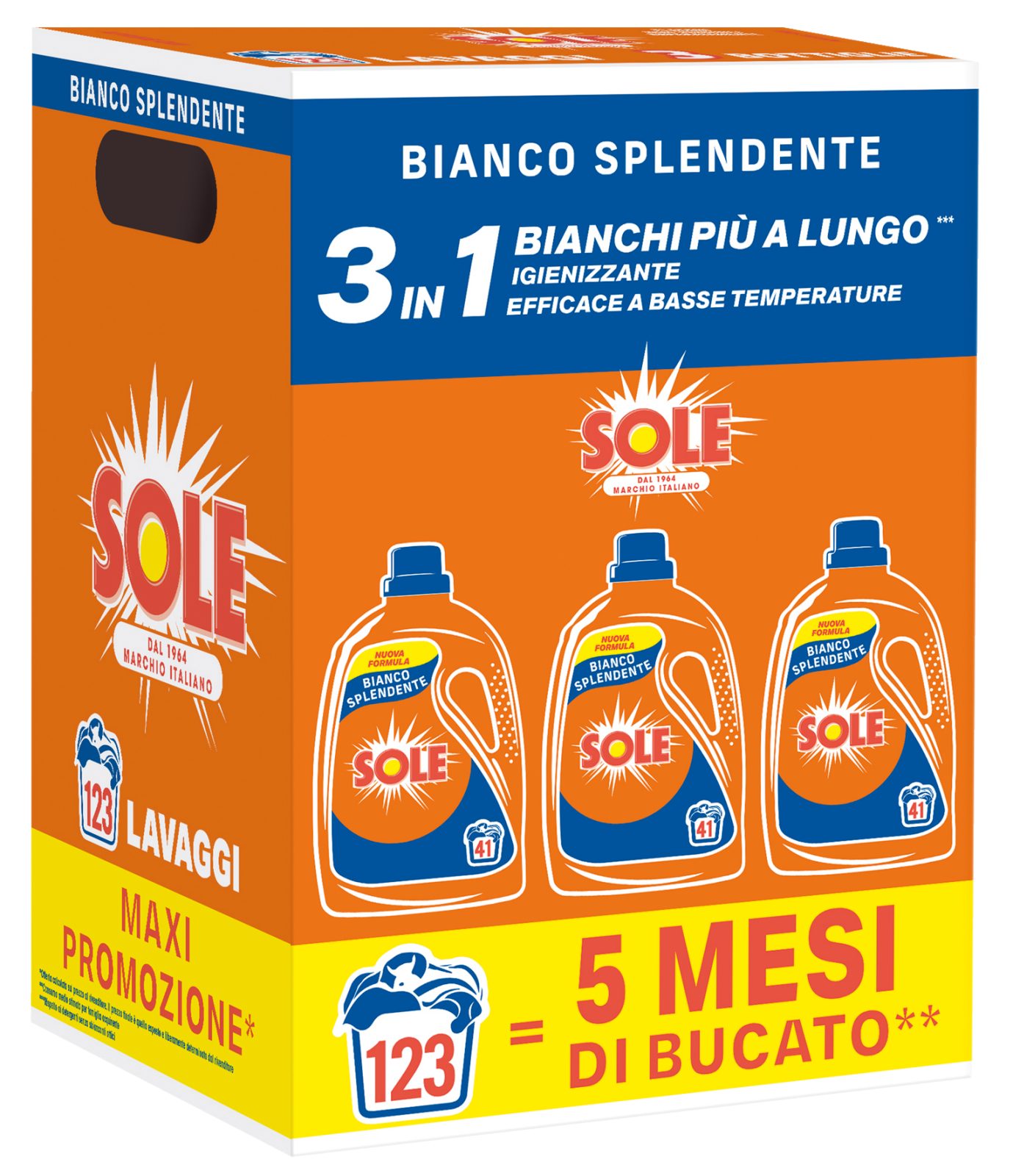 Detersivo lavatrice Bianco Splendente 123 lavaggi