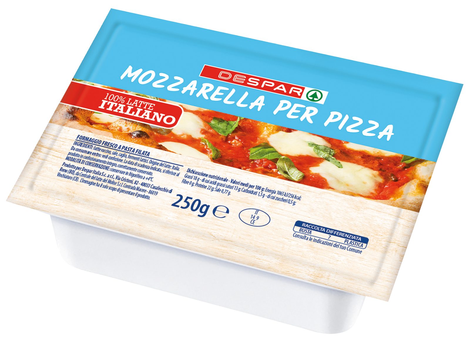 Mozzarella für Pizza