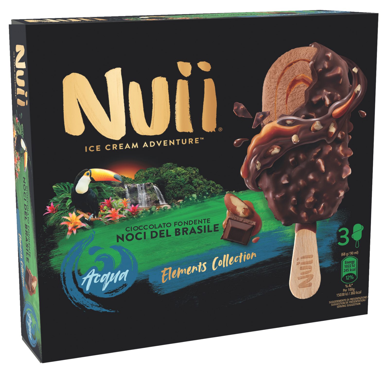 NUII Cioccolato Fondente e Noci del Brasile 3x69g
