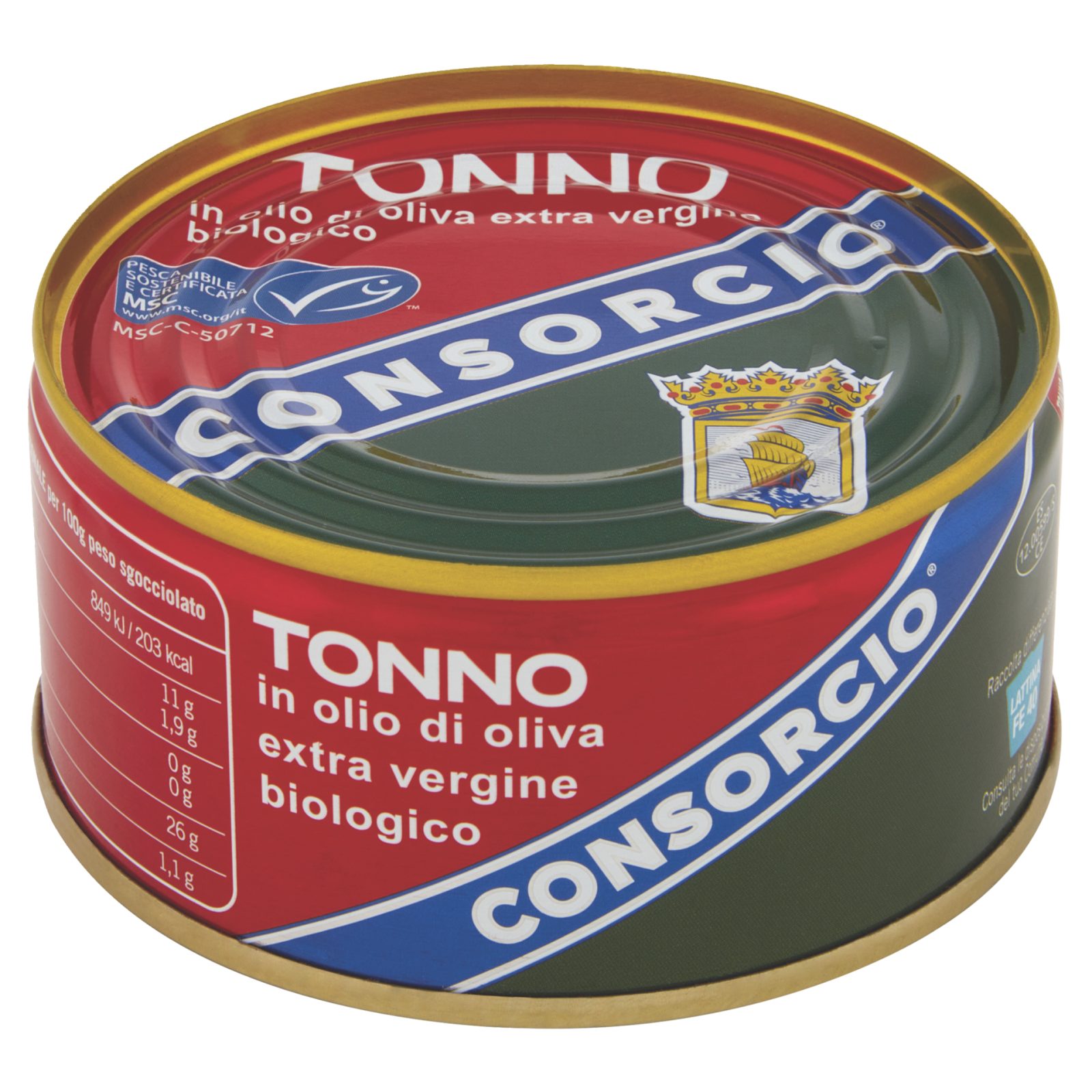 Tonno trancio 
in olio extravergine
di oliva biologico