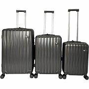Set 3 trolley in abs (LOGO NEW YORK)
- con 4 doppie ruote girevoli a 360 °
- manico telescopico con pulsante
- colori disponibili: grigio e salvia