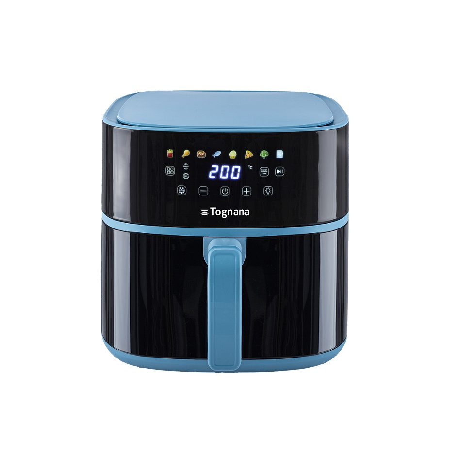 Friggitrice ad aria Iridea
- 2000 W
- doppia resistenza
- display digitale con 8 programmi preimpostati
- timer di 60 min e  spegnimento automatico