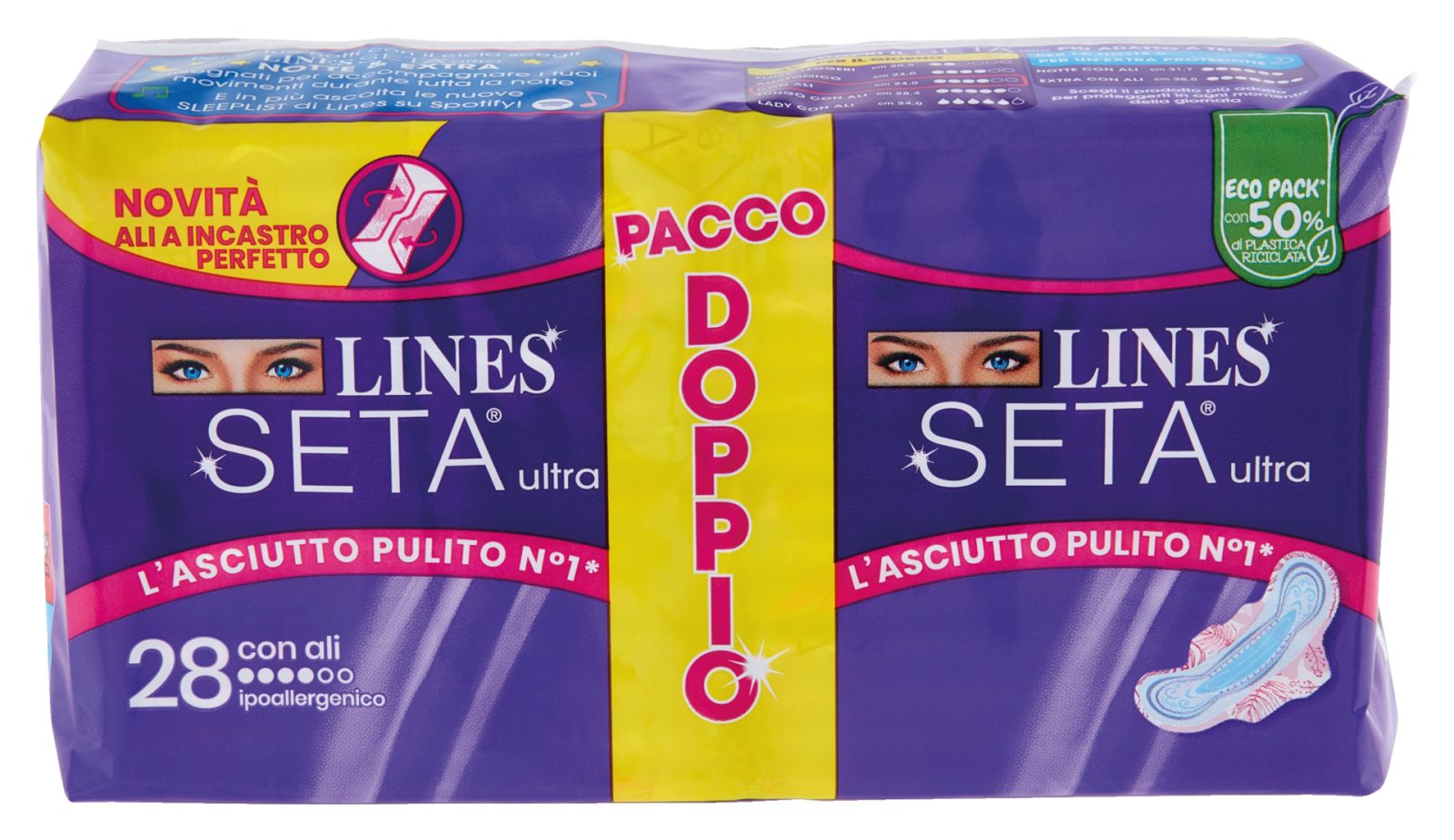 Assorbenti Ipoallergenico con Ali Lines Seta Ultra