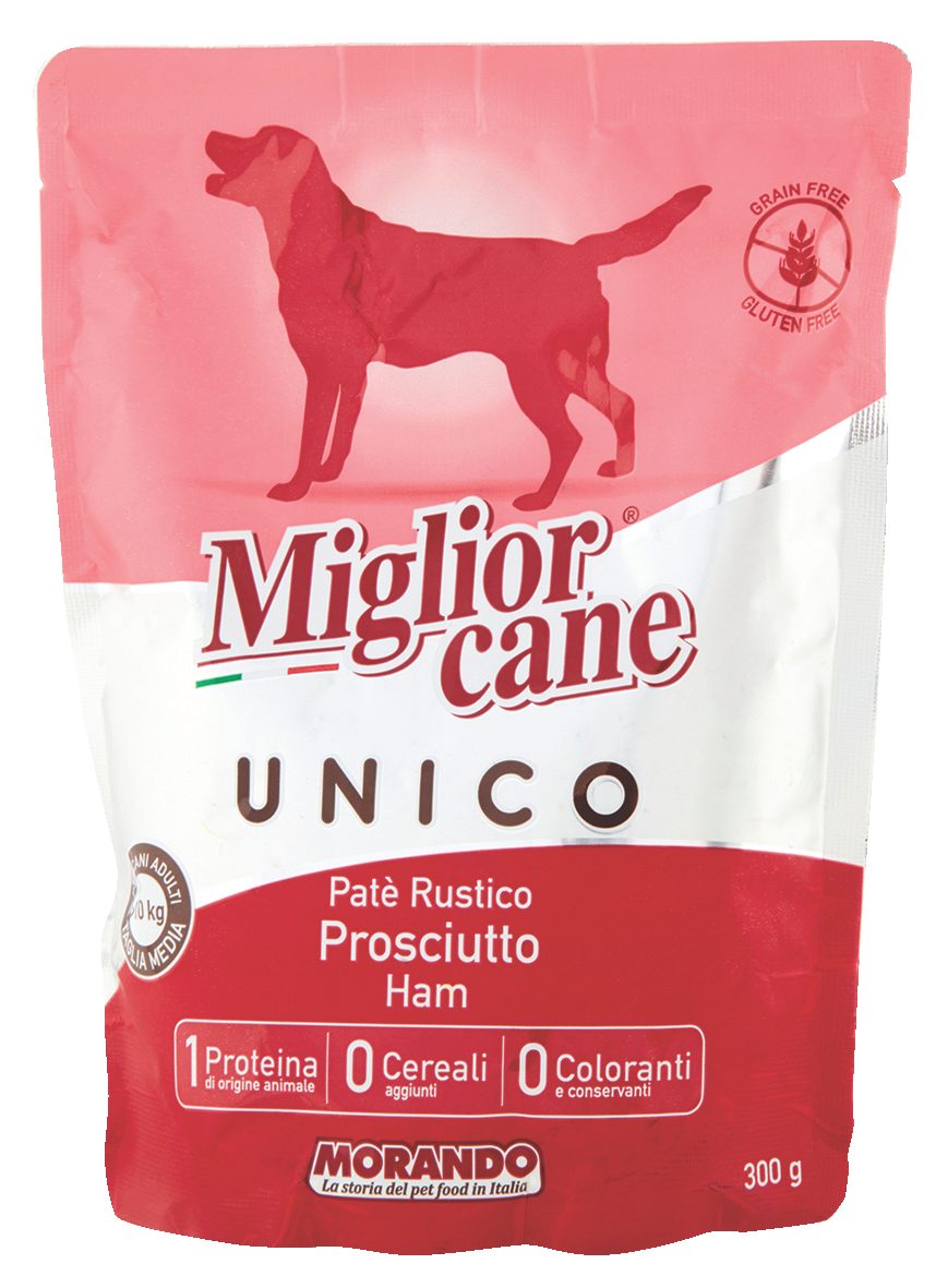 Patè Rustico per cani adulti Unico Prosciutto 