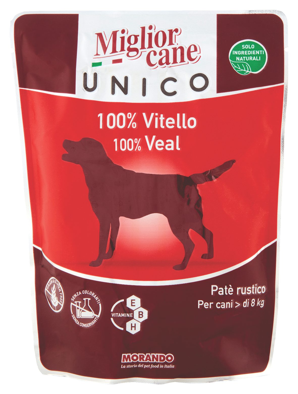 Patè Rustico per cani adulti Unico Vitello
