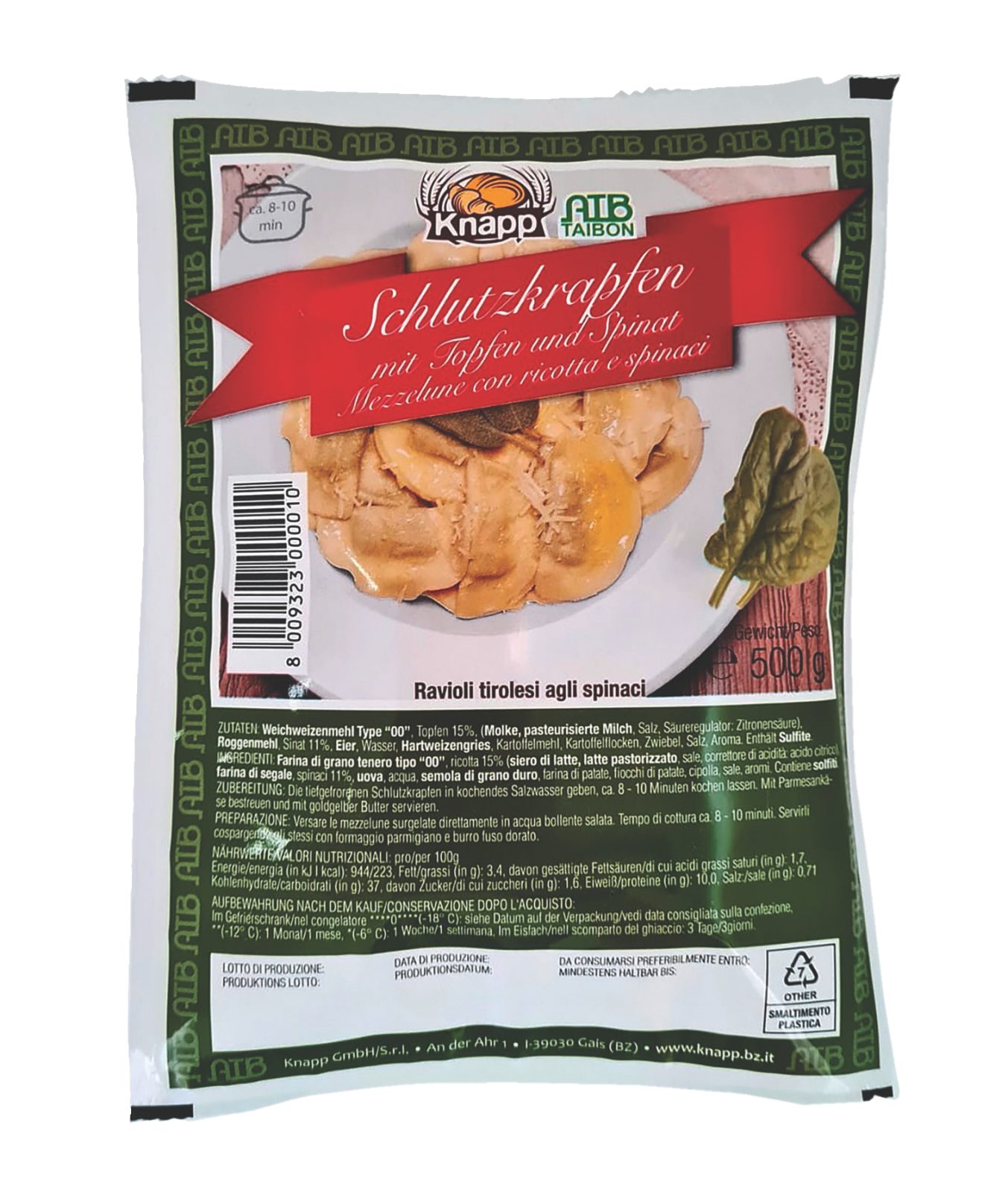Panzerotti 
ricotta/spinaci
