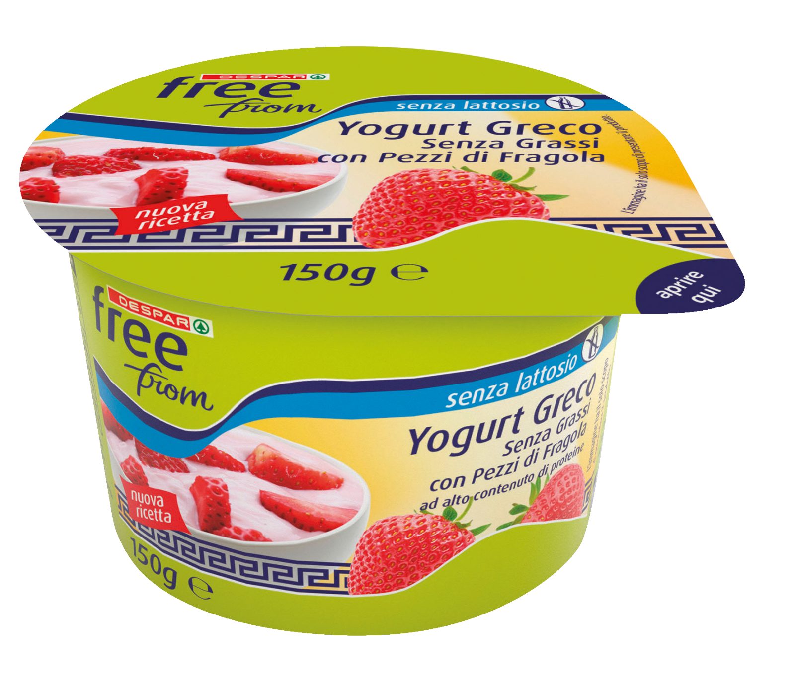 Griechisches Joghurt mit Erdbeerstücken 