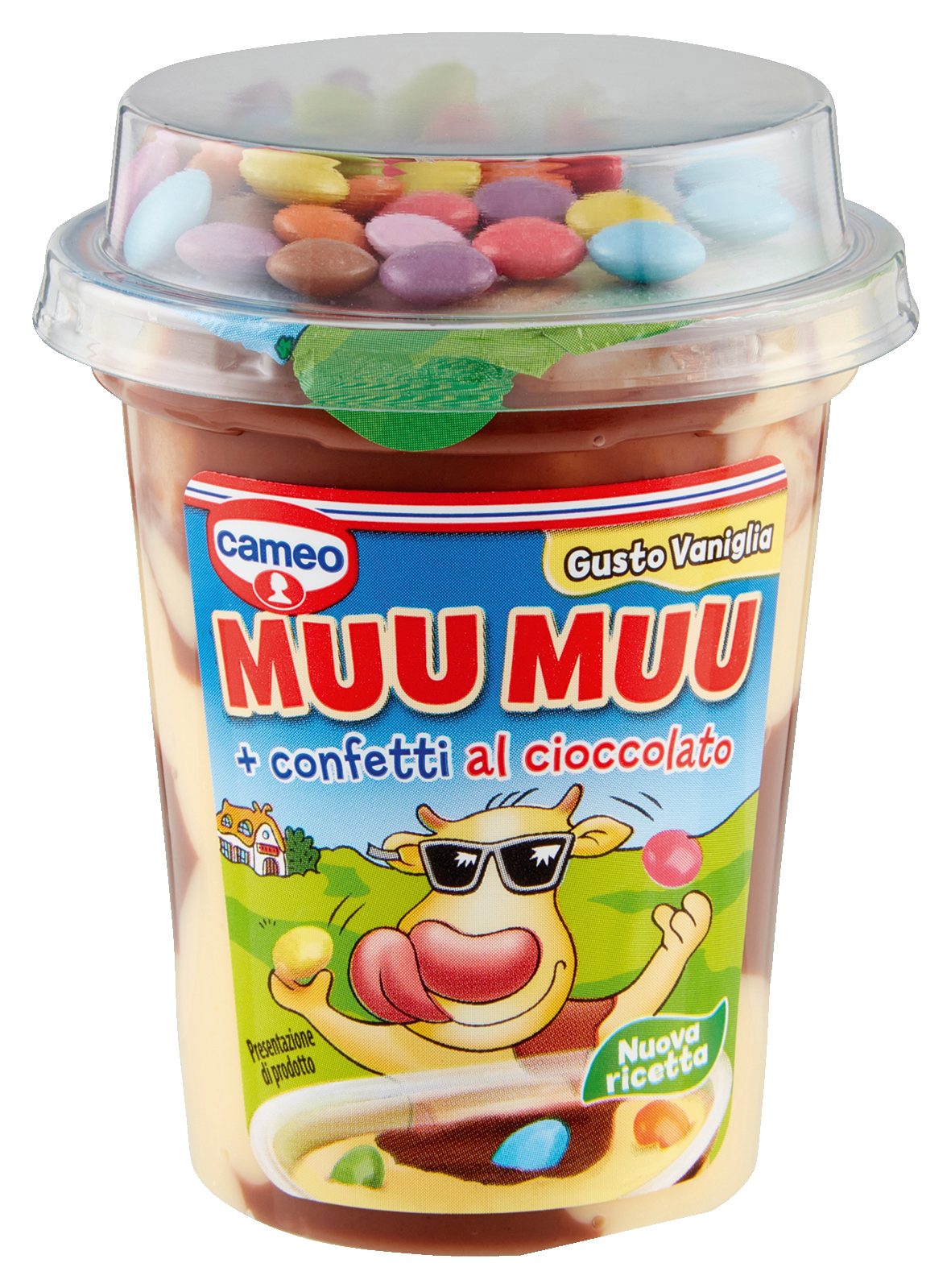Dessert Muu Muu con confetti